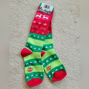 Youth Sock it To Me Knee High Christmas Reindeer Socks